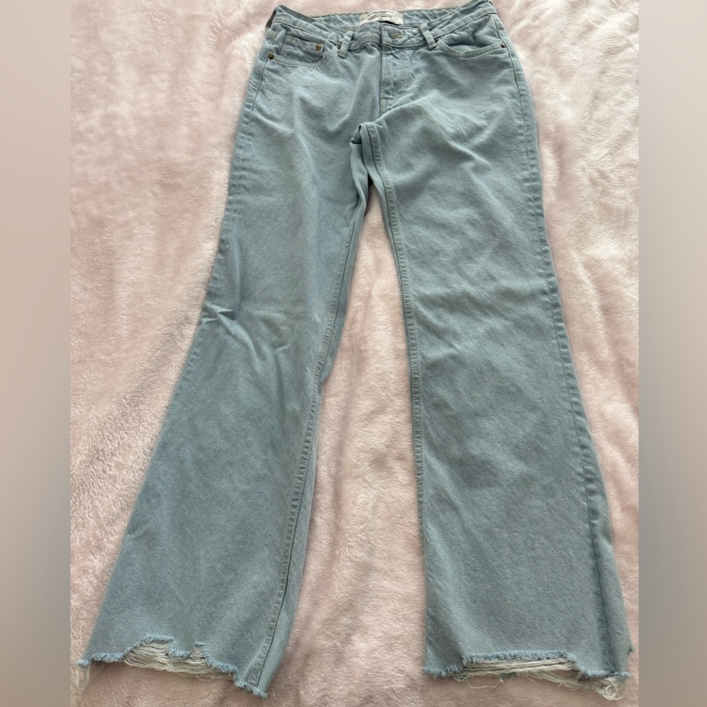 H&M Water Saving Collection 90's Flare Jeans Women's Size 6 Blue Denim P…